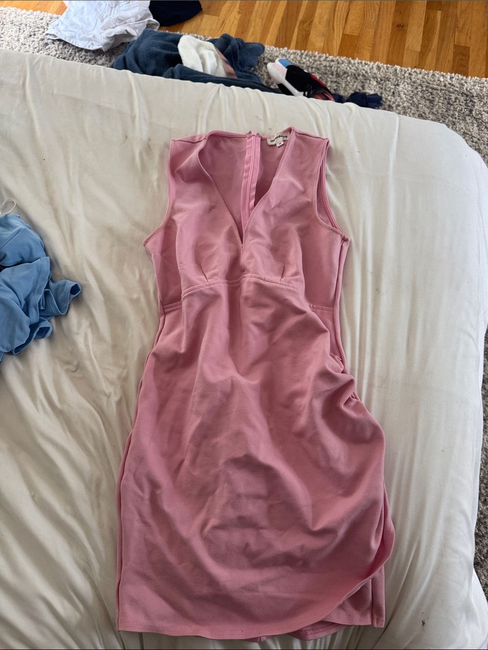 superdown Blush Pink Sleeveless V-Neck Mini Dress